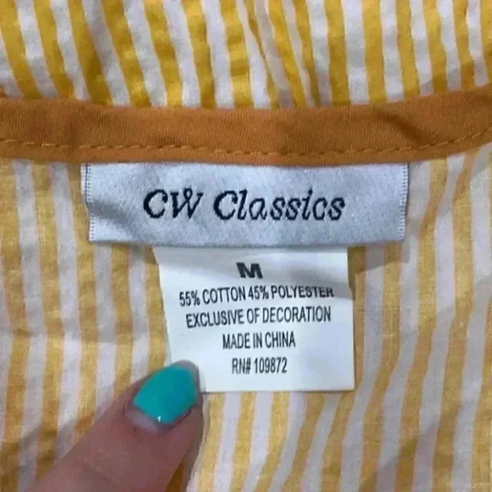 Yellow striped sun flower shirt / apron in size medium - Picture 3 of 3